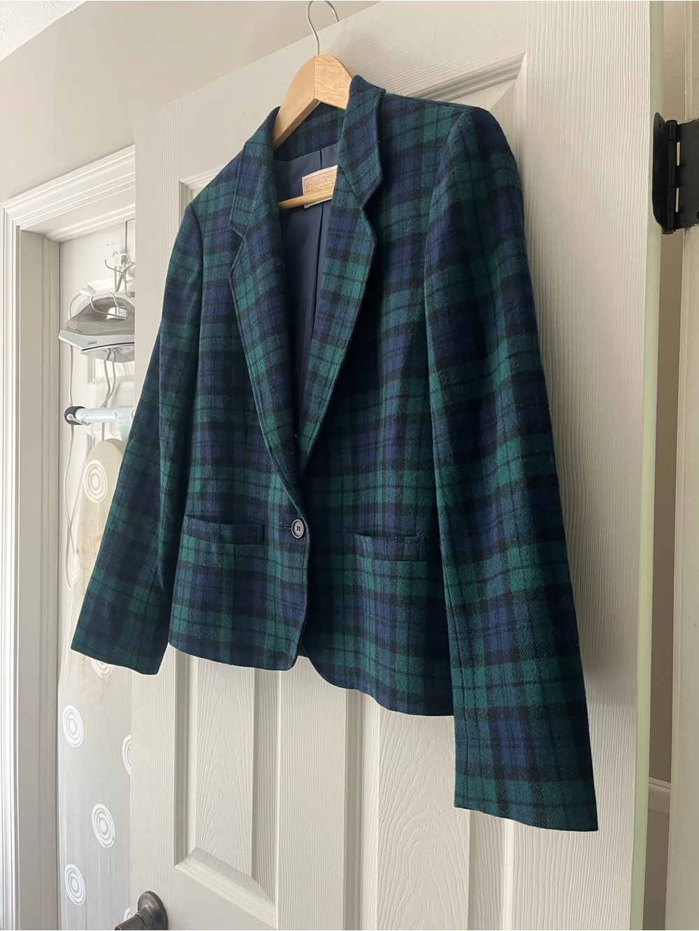 Vintage Pendleton Black Watch Plaid Wool Blazer Jacket Size 10 - Picture 4 of 6